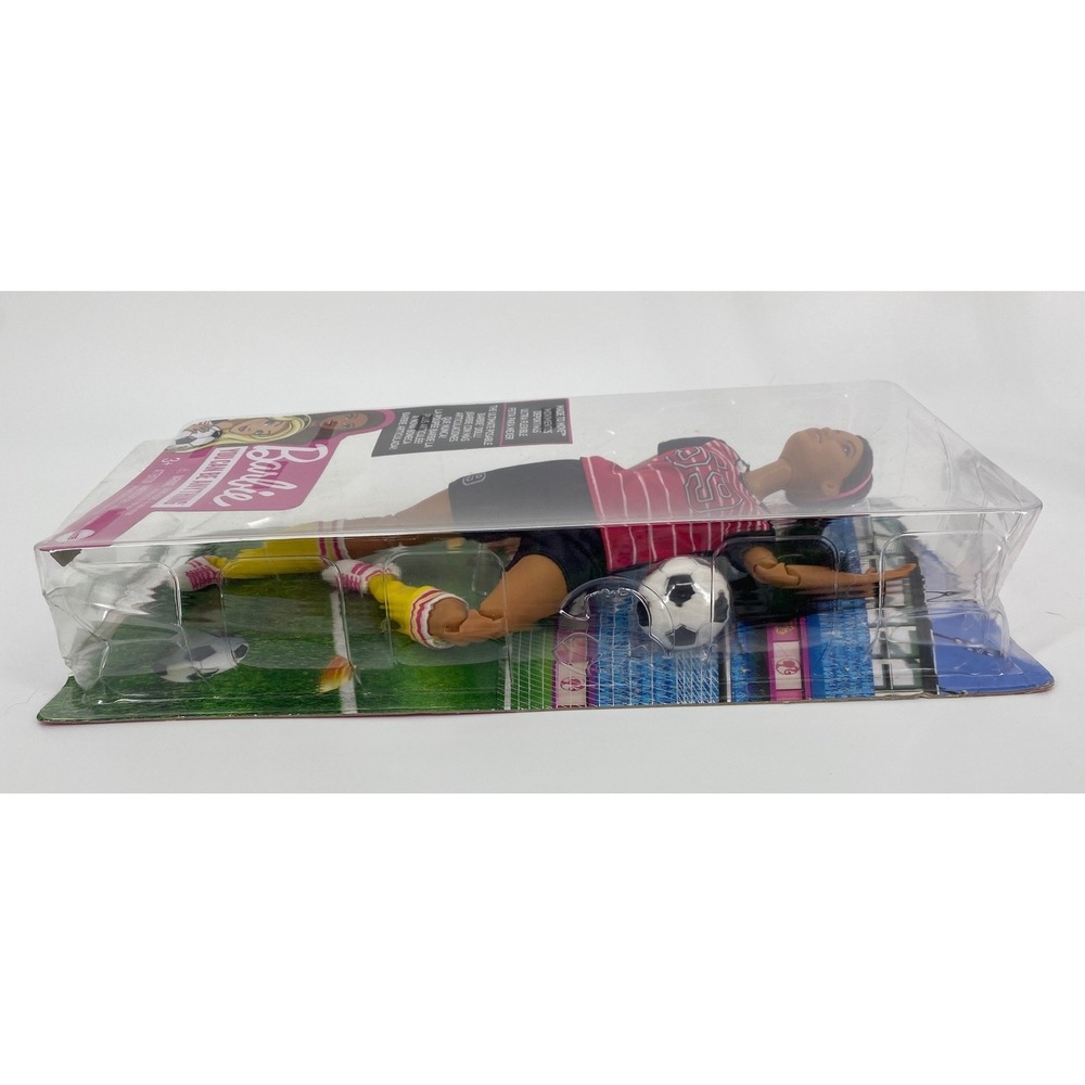 Barbie Made to Move Soccer Player Doll Kids Pink Black NIB DVF69 Posable Sport - Picture 9 of 12